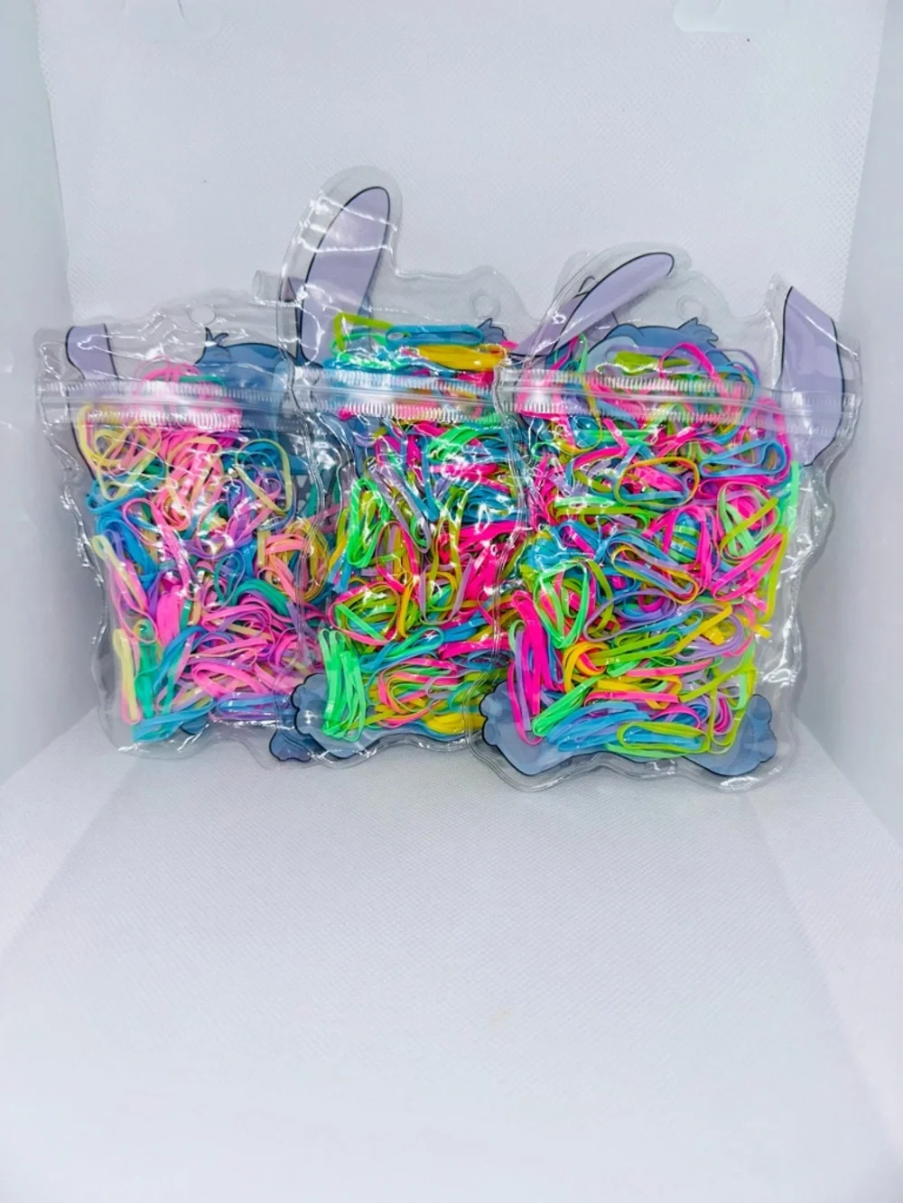 New 3pc Small Hair Ties in Stitch Bags